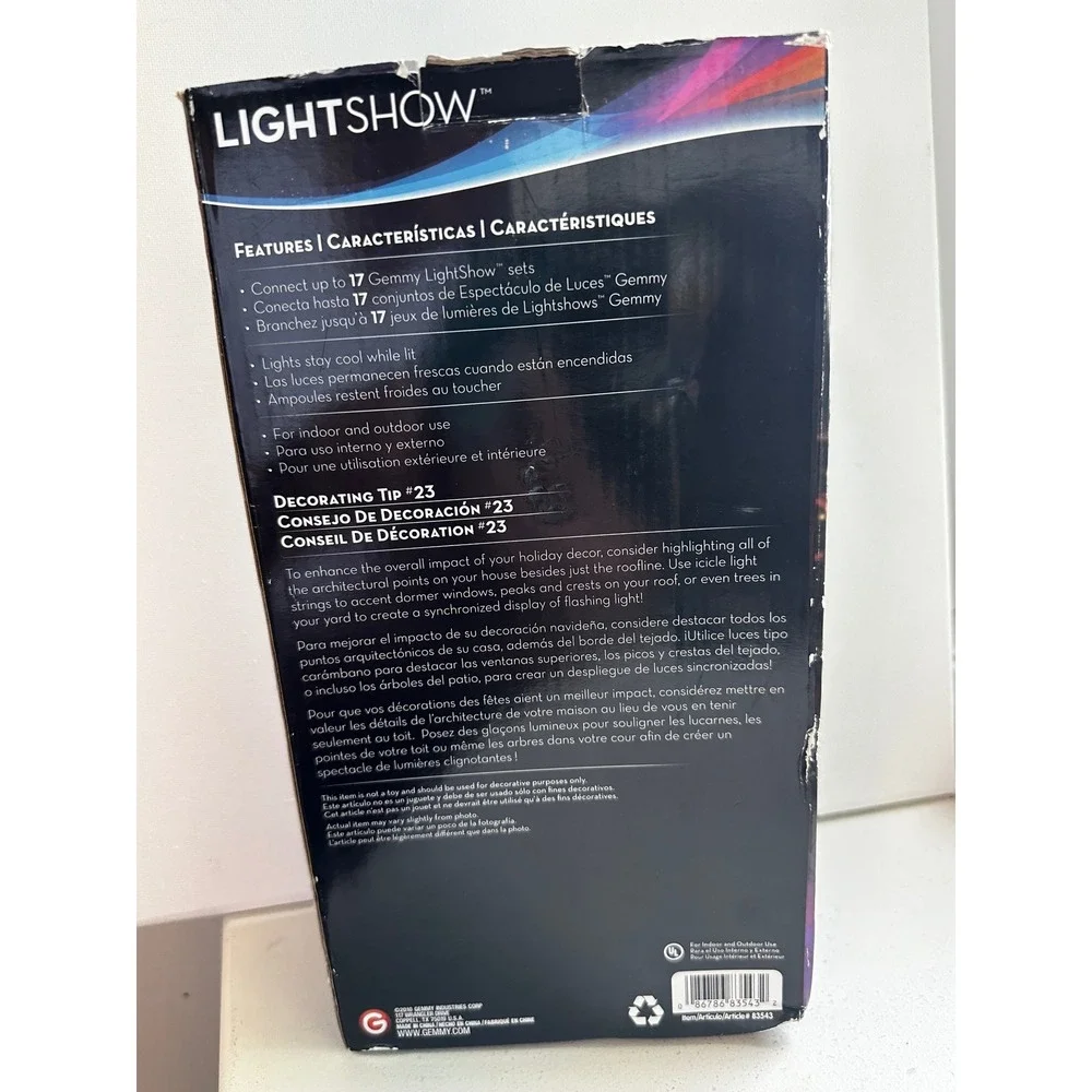 Gemmy LightShow LED Icicle Lights Shooting Star Effect 10 Count 10.5ft 83543